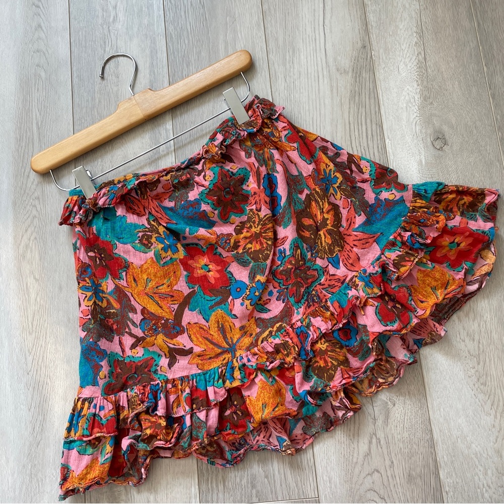 Floral Ruffle Mini Skirt - Multicolor - Picture 4 of 5
